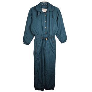 Vintage Fera Ski Snow Suit Women's Sz 8 Dark Teal Jumpsuit